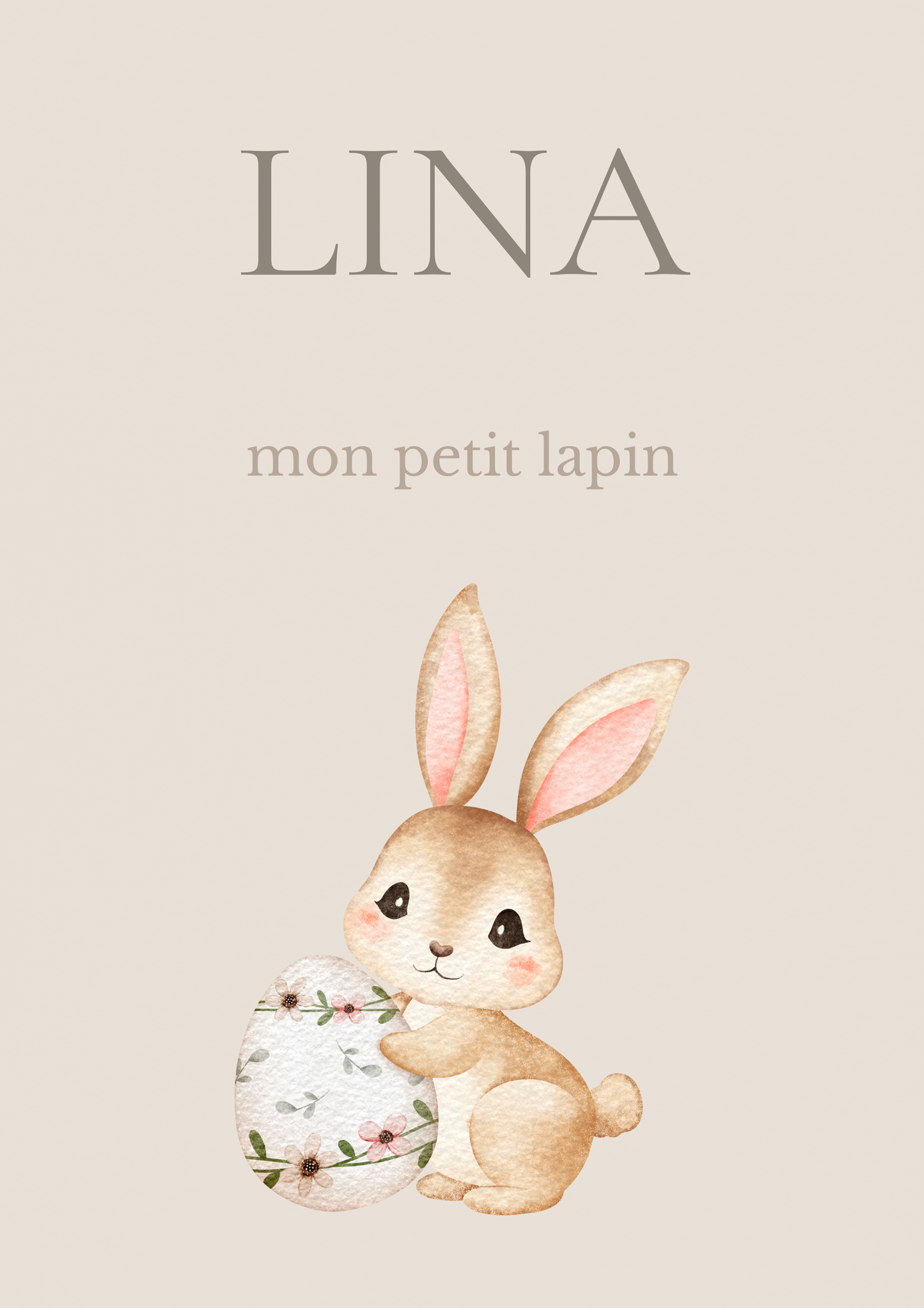 Affiche personnalisée bébé/enfant – Collection Pâques 🐣