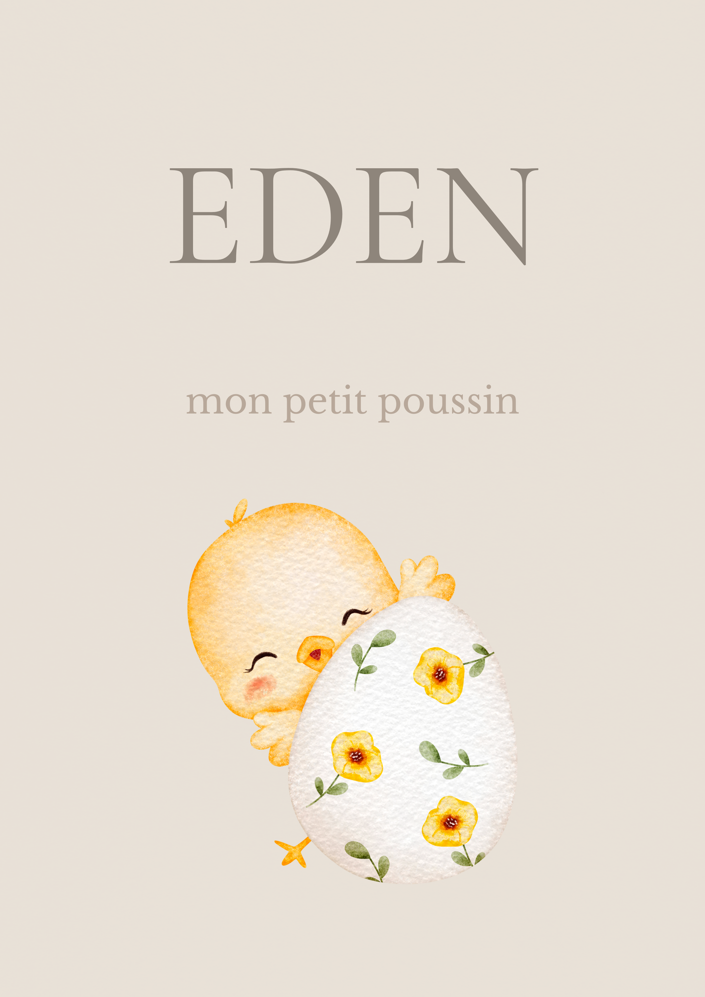 Affiche personnalisée bébé/enfant – Collection Pâques 🐣